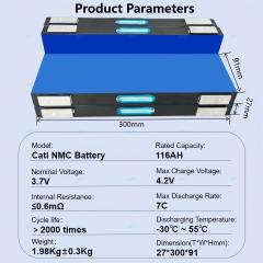 XiHO CATL 3.7V 116Ah Grade A NMC Prismatic Battery Cell 7C High Discharge