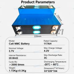 CATL 117Ah 3.7V NMC Prismatic Rechargeable Lithium Ion Battery