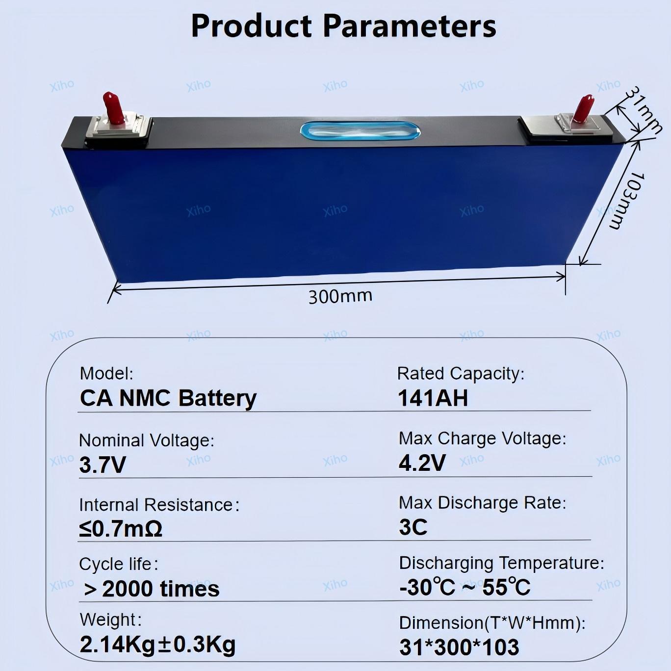 XIHO CATL 3.7V 141Ah NMC Prismatic Battery Cell