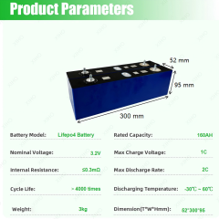 XIHO Competitive Price LISHEN 3.2V 160Ah 4000 Cycles LiFePO4 Prismatic Battery Cell
