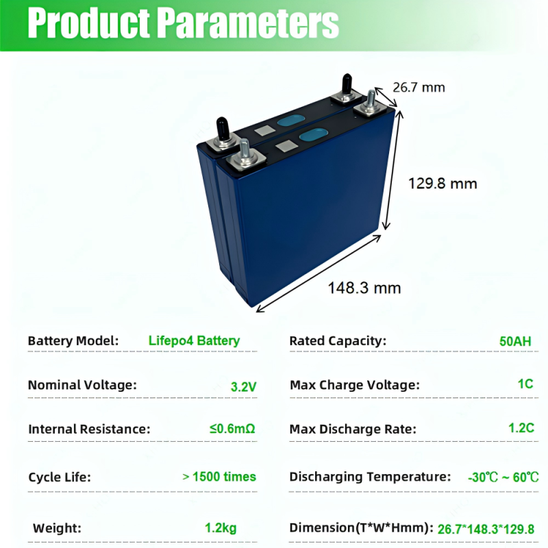 XIHO EVE 3.2V 50Ah New Arrival LiFePO4 Prismatic Battery Cell