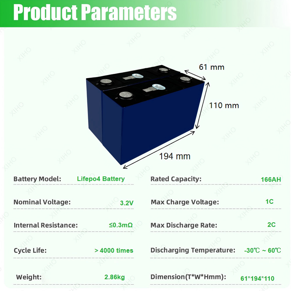 Xiho 3.2V CALB 166Ah Prismatic Lifepo4 Battery Cells Lithium lon Batteries For Solar Energy Storage