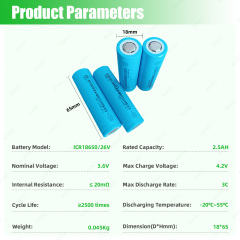 XIHO 3C MAX Discharge Factory Direct EVE 3.7V 2.5Ah NMC Cylindrical Battery