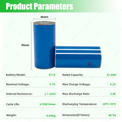 XIHO Best Selling EVE 3.7V 32.4Ah G11E NMC Cylindrical Battery