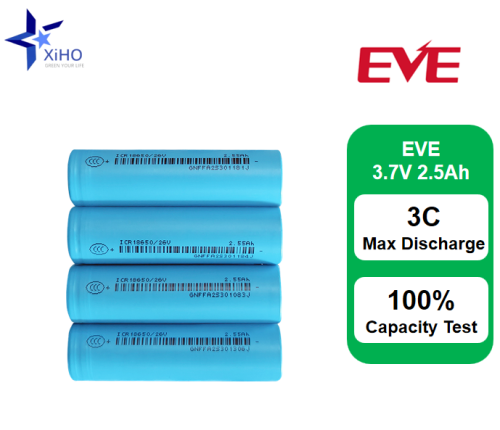 XIHO 3C MAX Discharge Factory Direct EVE 3.7V 2.5Ah NMC Cylindrical Battery