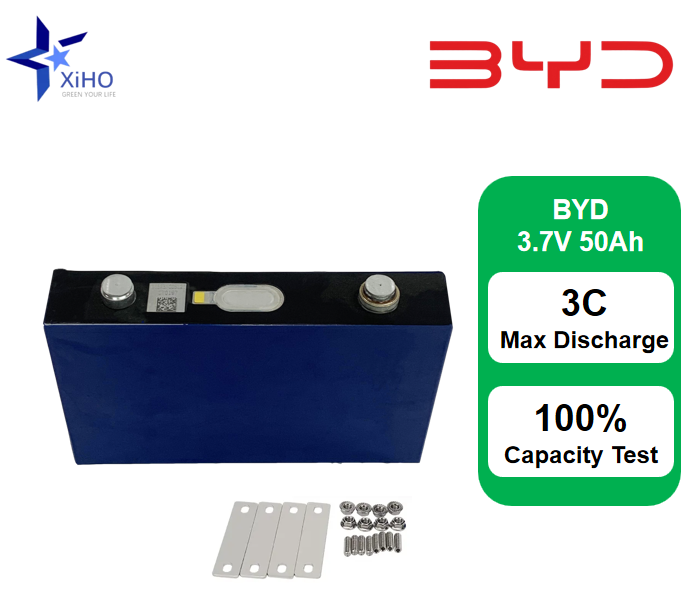 XIHO Best Price BYD 3.7V 50Ah Grade A NMC Prismatic Battery Cell