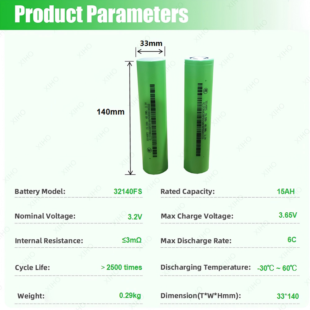 XIHO Hot Selling BAK 32140FS 15Ah Lifepo4 Cylindrical Battery