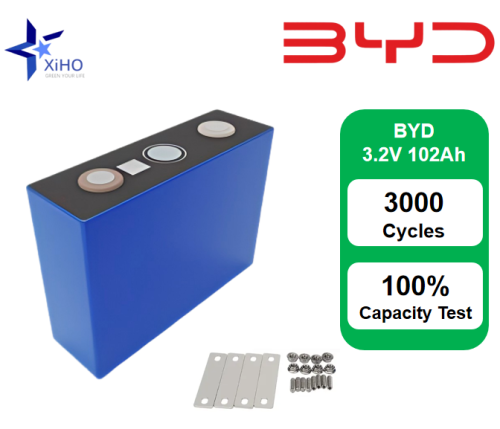 XIHO High Quality 3000 Cycle life BYD 3.2V 102Ah lithium iron phosphate battery for Solar