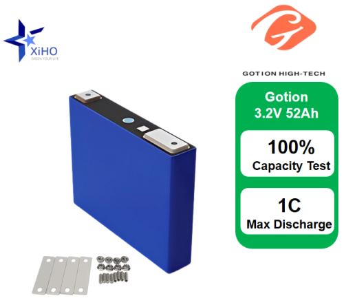 XIHO Wholesale Price 5000 Cycle life Gotion 3.2V 52Ah lithium iron phosphate battery for Electric Motorcycle