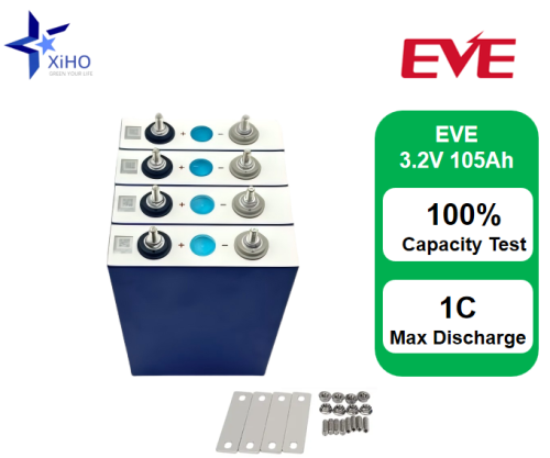XIHO High Quality 1C Max Discharge rate EVE 3.2V 105Ah lithium iron phosphate battery for Household Energy Storage