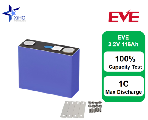 XIHO Fast Shipping 1C Max Discharge rate EVE 3.2V 116Ah lithium iron phosphate battery for Household Energy Storage