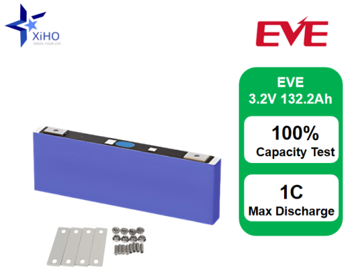 XIHO Hot Selling 1C Max Discharge rate EVE 3.2V 132.2Ah lithium iron phosphate battery for Portable Energy Storage