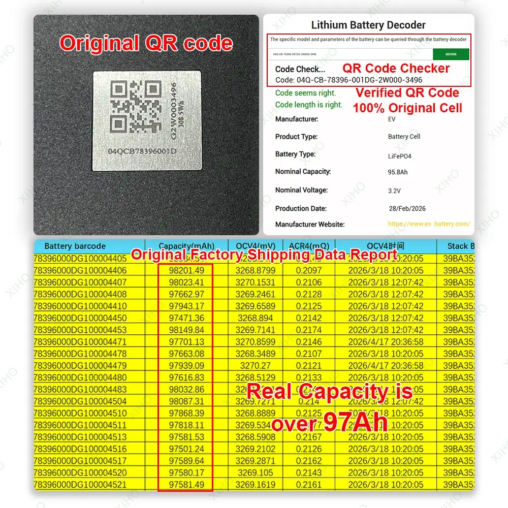XIHO NEW EVE 95.8Ah Lithium Ion Battery 3.2V Cell