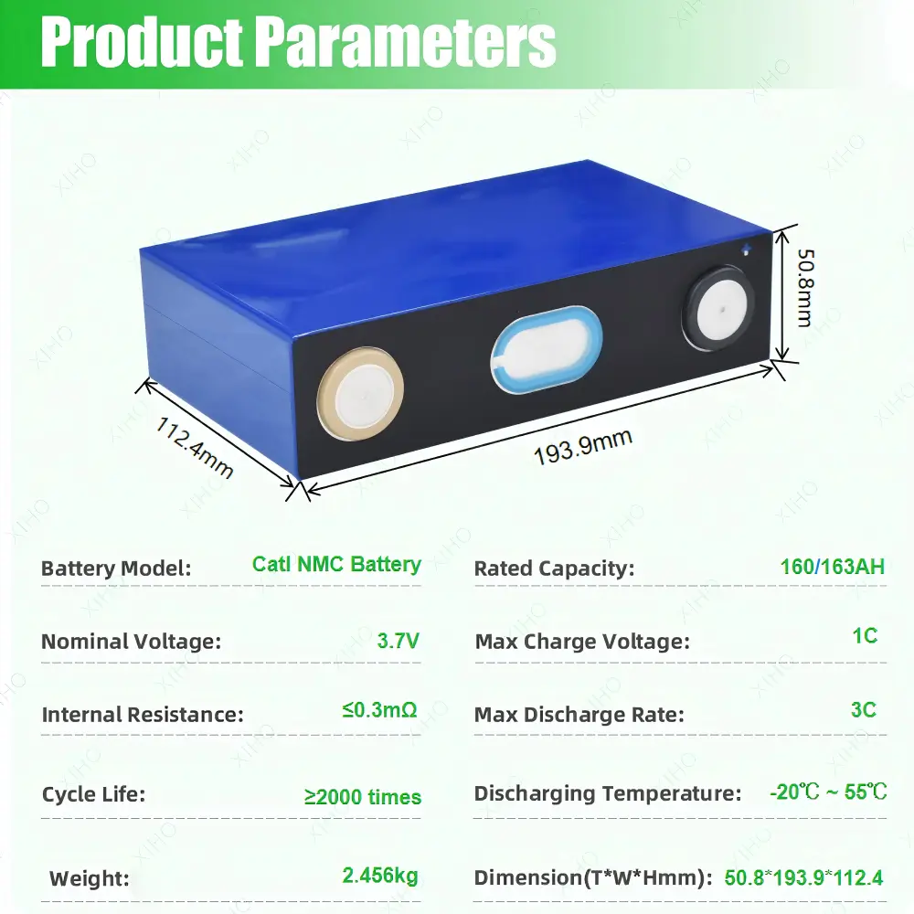 XIHO CATL 160AH 163Ah 3.7V NMC Prismatic Battery for Electric Car