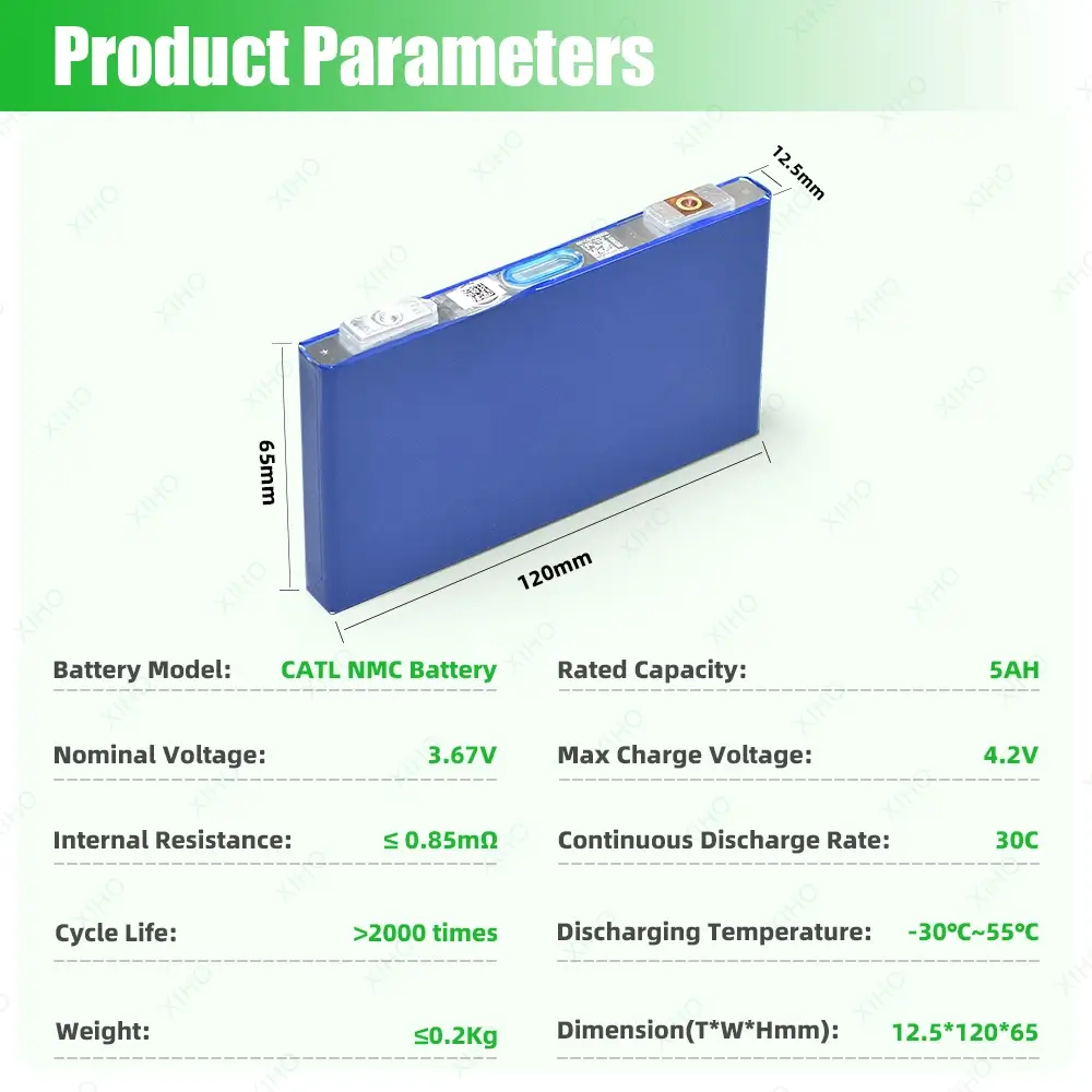 XIHO CATL 3.67V 5Ah 5.2AH NMC Prismatic Battery for Humanoid Robots