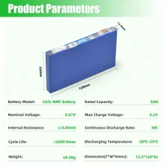 XIHO CATL 3.67V 5Ah 5.2AH NMC Prismatic Battery for Humanoid Robots