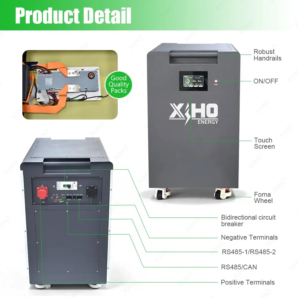 XIHO 51.2V 16S1P 628AH 668Ah LifePo4 Cell 32kWh 34kWh Lithium Ion Battery Pack