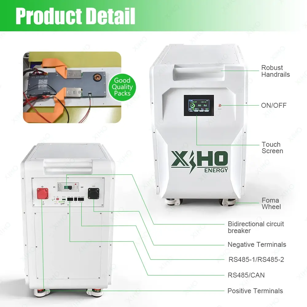 XIHO 51.2V 34KWh 300A 16S1P 628AH 668Ah Lifepo4 Battery Pack With JK BMS