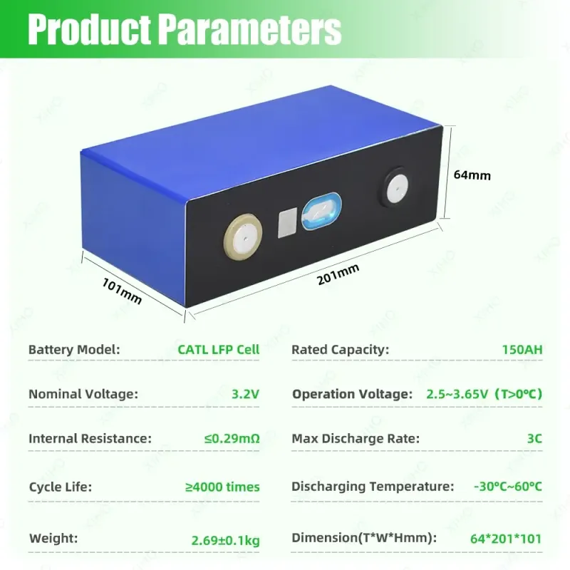 XIHO New Arrival CATL 3.2V 150AH lithium iron phosphate battery for Household Energy Storage