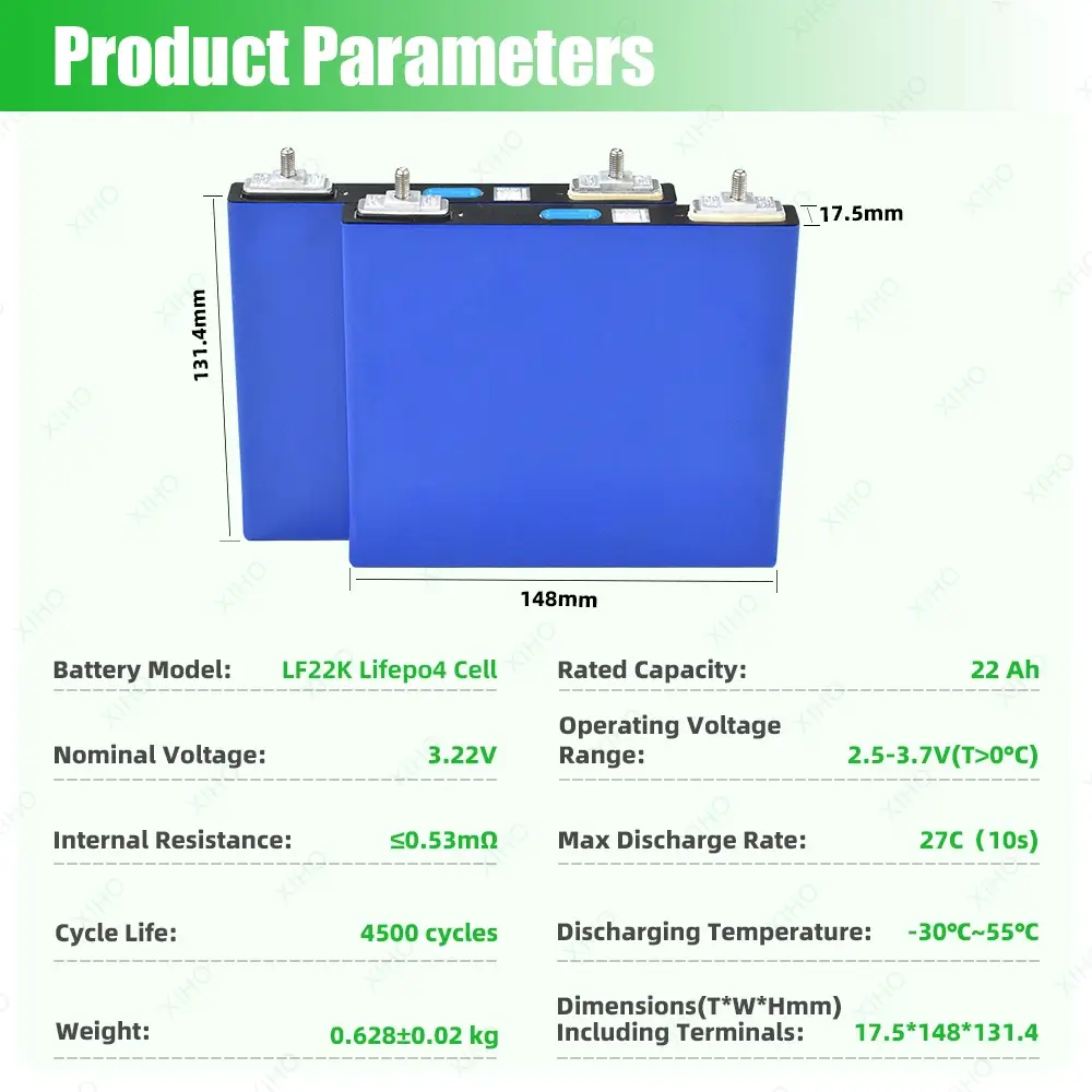 XIHO Factory Direct EVE 3.2V 22AH lithium iron phosphate battery for Household Energy Storage