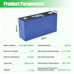 XIHO Best Selling 3C Max Discharge rate CATL 3.7V 248AH NMC Prismatic Battery for Electric Car