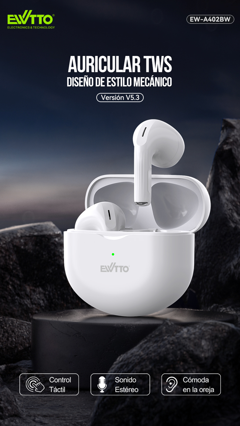 EW-A402BW Auricular TWS,Audífonos de Bluetooth