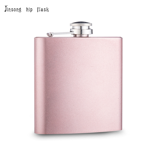 Powder coated flask 6 oz ,18/8 Stainless steel hip flask,glittle pink color