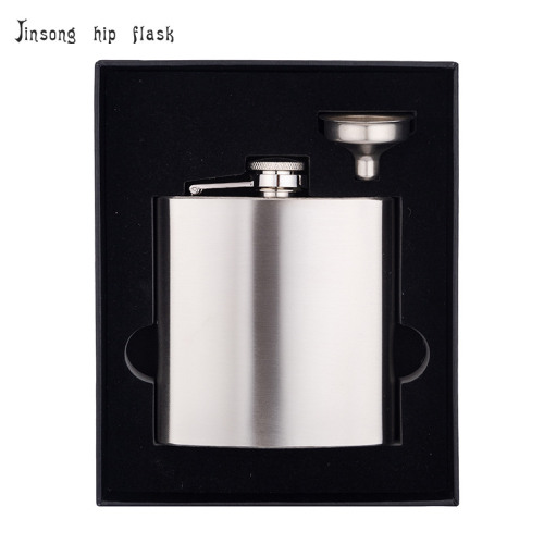 6 oz. Stainless Steel Flask Set in Black Presentation Box