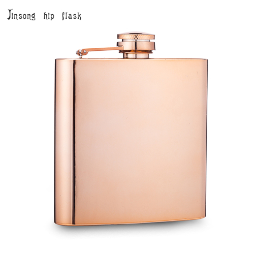 6 oz high quality rose gold plated stainless steel hip flask , ladies hip flask