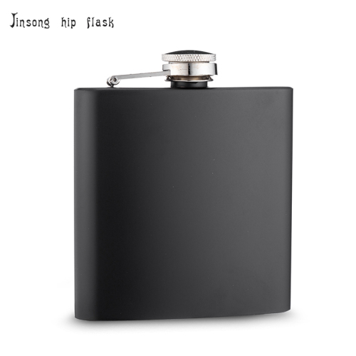 6oz matt black hip flask, 18/8 Stainless steel whisky flask,Great personalized gift for Groosman