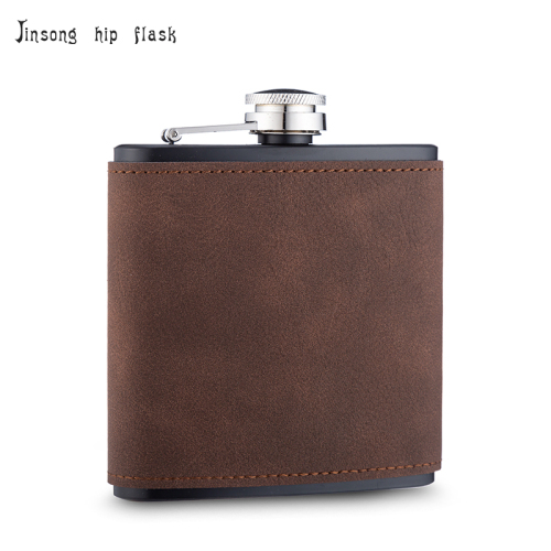 Faux Leather Flask 6 .oz, Stainless Steel Square Flask, Best Man Hip Flask, Novelty Love Expression Gift For Family, Friends, Valentine's Day Gifts