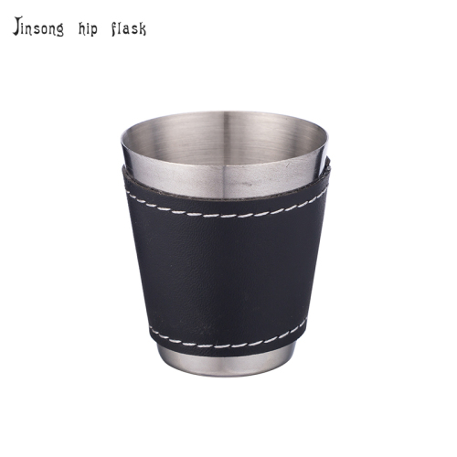 Stainless Steel leather cups 1 Ounce 30ml stainless steel cups ,flask cups