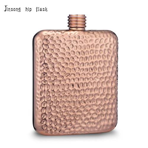 Luxury 14k Rose golden hip flask 6 oz. , 18/8 stainless steel hip flask