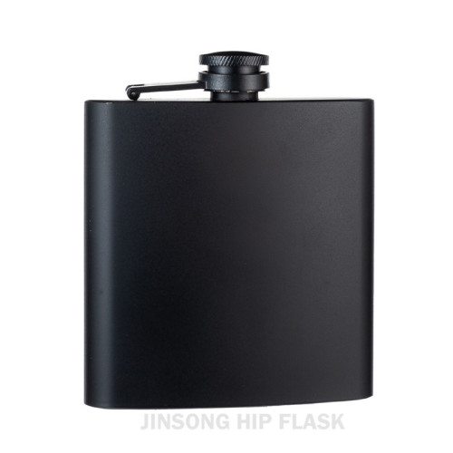 6 oz Matt Black hip flask, 18/8 Stainless steel Whisky Flasks,Great personalized gift for Groomsman