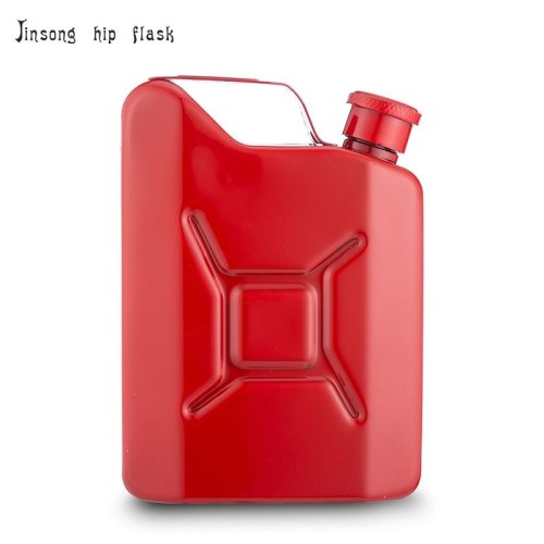 Stainless Steel Jerry Can Hip Flask Red 5 oz ,18/8 Stainless Steel