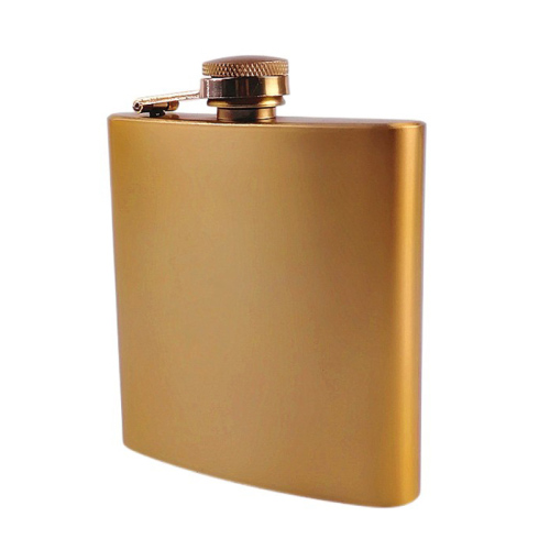 Matt Golden Engraved Flask ,18/8 Stainless Steel Hip Flask