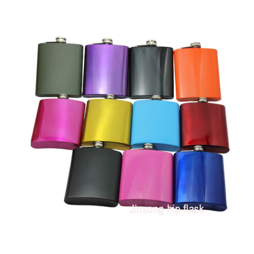 Whiskey Flask Powder Coated 8 oz Flask,304 stainless steel , Food Degree