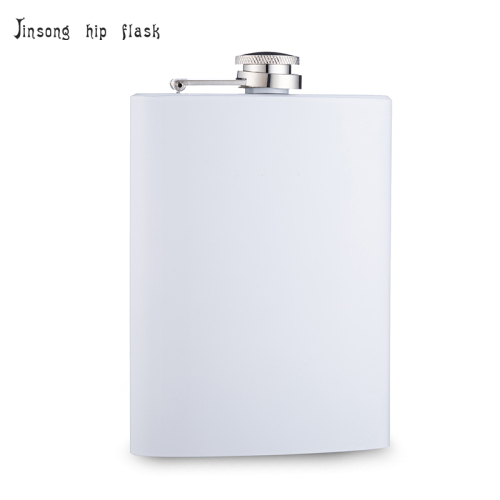 Sublimation Whiskey Flask White 8 oz,304 stainless steel , Food Degree