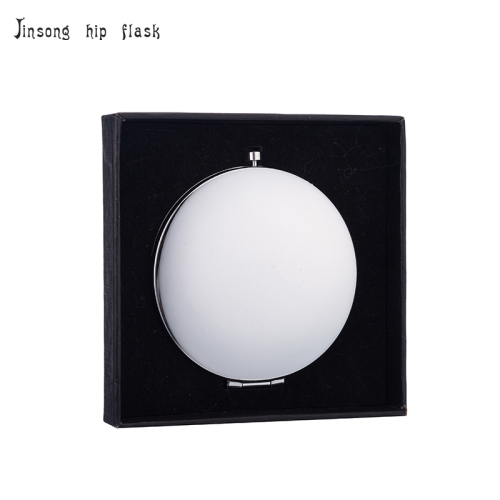 Sliver Plate of Compact Mirror ,Personalized engraved logo is available , gift box packing