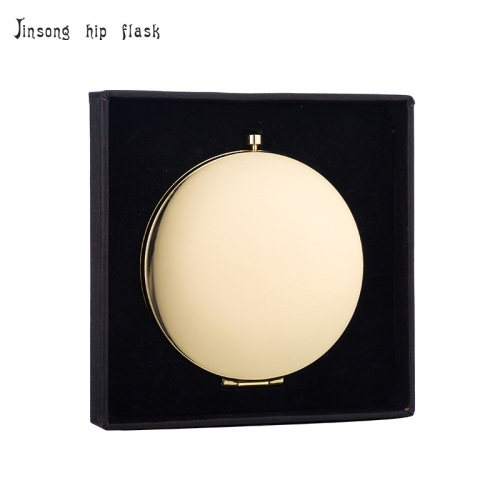 Golden Plate of Compact Mirror ,Personalized engraved logo is available , gift box packing