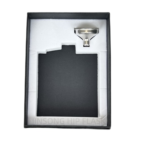 Hip flask black gift box with foam inner and funnel suit for 5oz/6oz /7oz