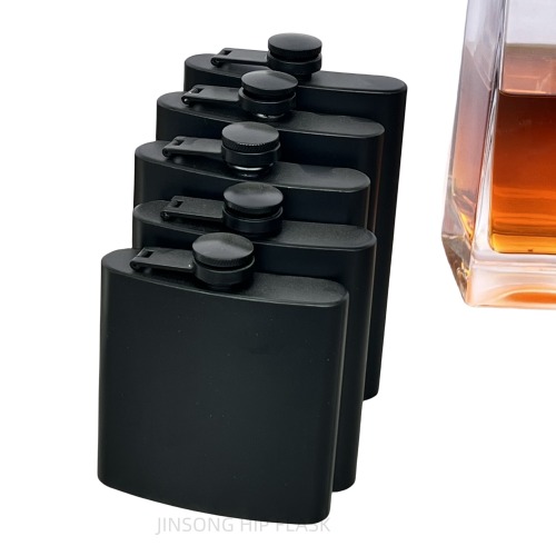 6 oz-12 oz Matt Black hip flask, 18/8 Stainless steel Whisky Flasks,Great personalized gift for Groomsman