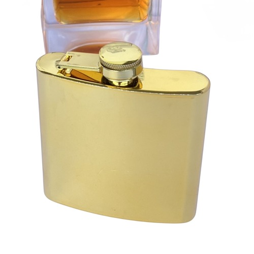 6 oz high quality gold plated stainless steel hip flask , ladies hip flask