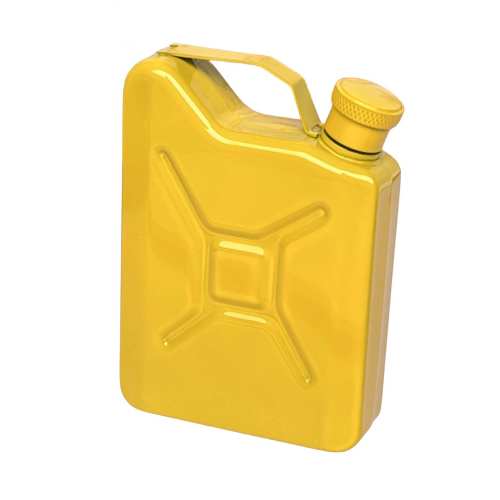 Stainless Steel Jerry Can Hip Flask Yellow 5 oz ,18/8 Stainless Steel