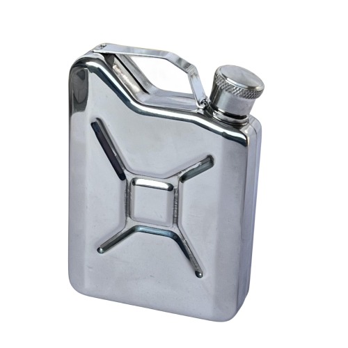 Stainless Steel Jerry Can Hip Flask Silver 5 oz ,18/8 Stainless Steel