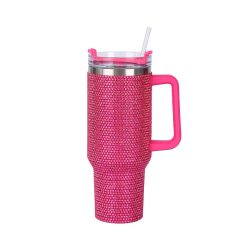 Glitter Rhinestone Blinged 40oz Stainless Steel Tumbler with hand ,304 stainless steel