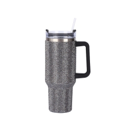 Glitter Rhinestone Blinged 40oz Stainless Steel Tumbler with hand ,304 stainless steel