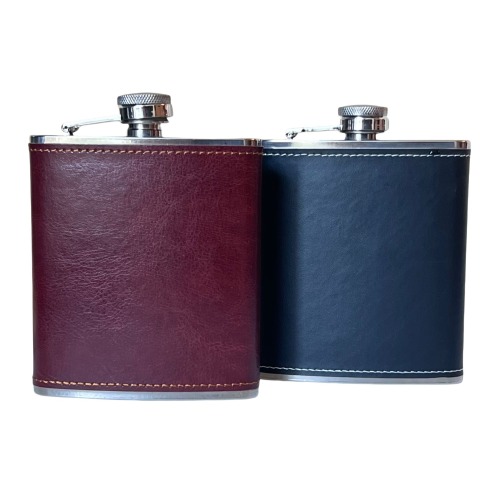 18/8 Stainless Steel 7oz engraved Leatherette Hip Flask Foode Degree ,20 Color available ,LOGO can be engraved