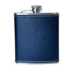 18/8 Stainless Steel 7oz engraved Leatherette Hip Flask Foode Degree ,20 Color available ,LOGO can be engraved