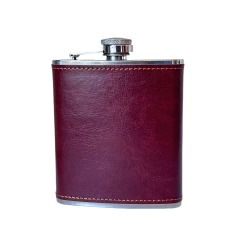 18/8 Stainless Steel 7oz engraved Leatherette Hip Flask Foode Degree ,20 Color available ,LOGO can be engraved